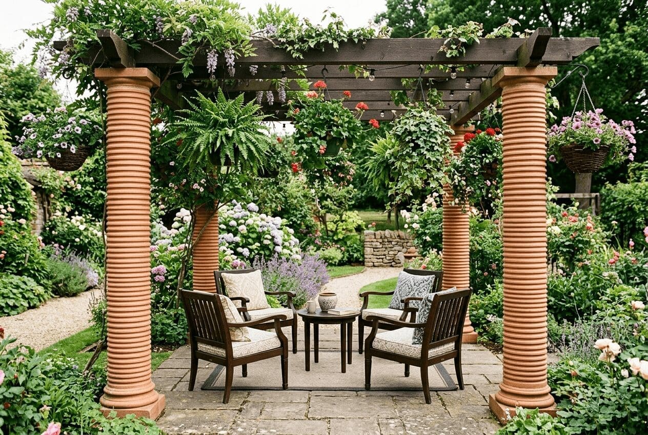A Pergola with Ribbed Columns