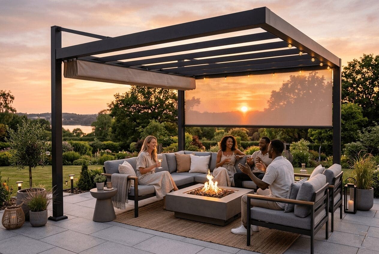 Adding a Shade Curtain to a Cantilever Pergola