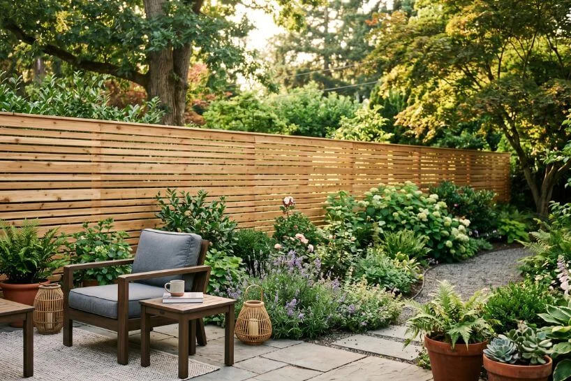 Wooden Slatted Fence