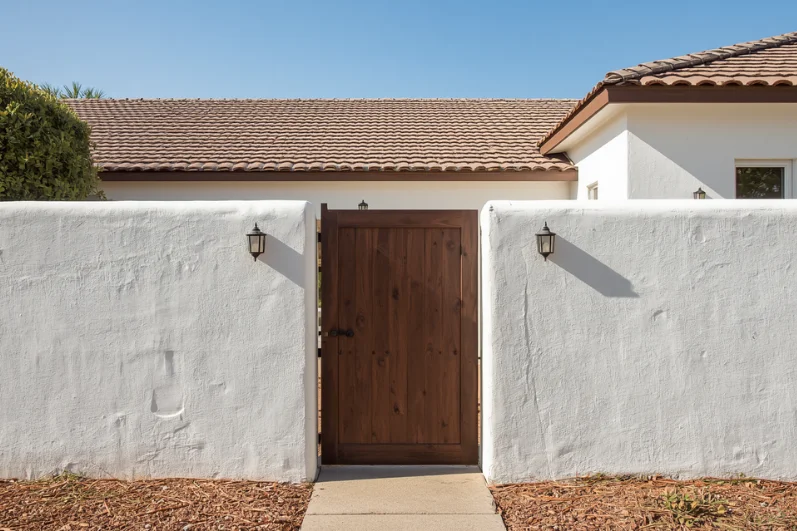 Low, White Stucco Walls