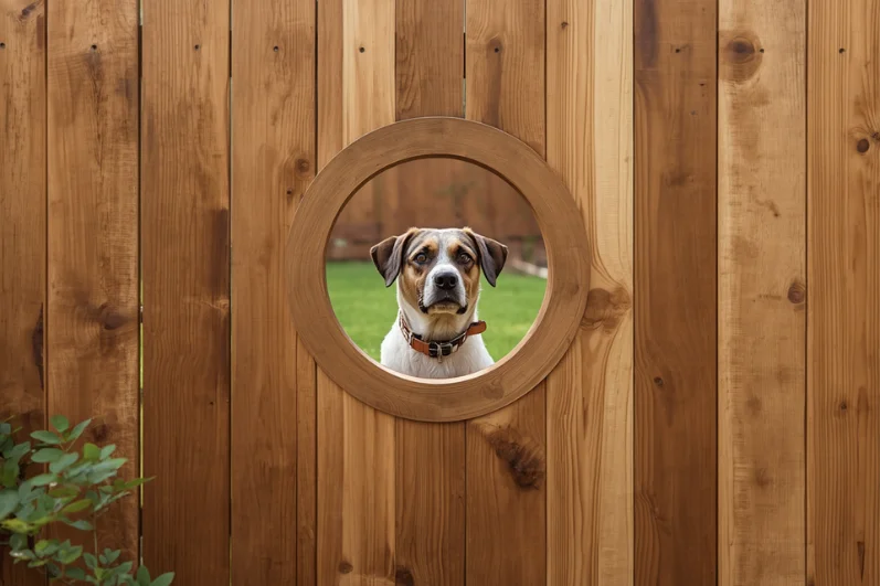 Wooden Fence with a Peek Window