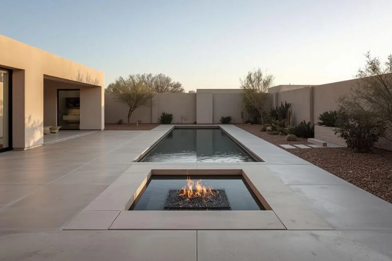 Minimal Hardscape with Clean Elements