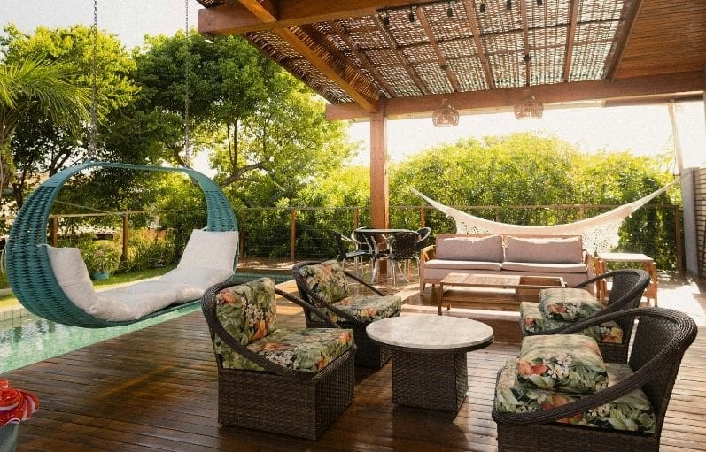 Covered Deck with Retractable Shades